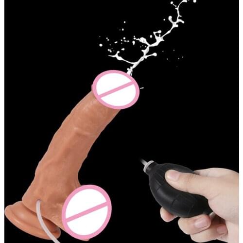 18.5*4cmReal Penis Ejaculation Dildo Spray Dildo Water Artificial Cock Penis Realistic Dildos With Suction Cup Sex Toy For Women