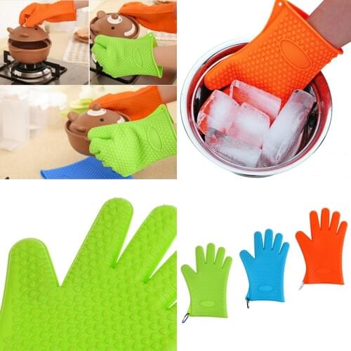 Rubber Catch Fish Glove Pot Holder Cooking Glove Silicone BBQ Mitts Gloves