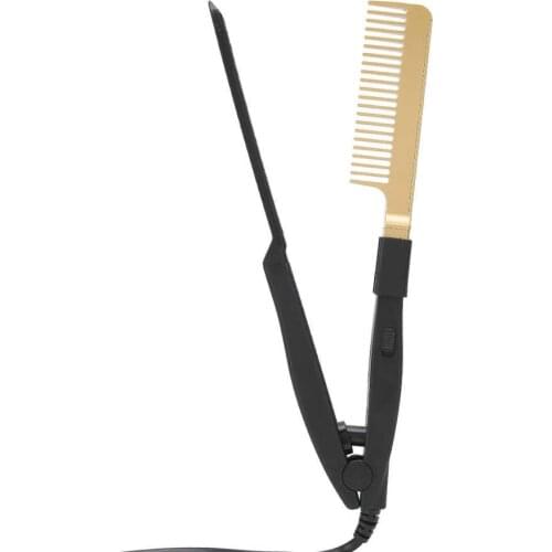 360-degree Rotatable Power Cord Electric Heating Comb Wet-Dry Use Hair Straightening Hot Brush Hairdressing Straight Hair Comb