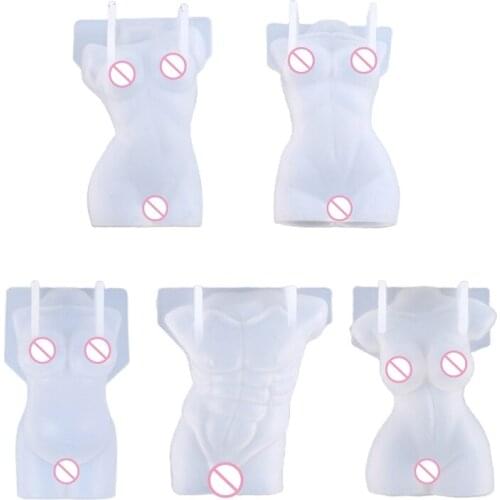 5 Pcs 3D Art Body Candle Crystal Epoxy Resin Mold Human Aromatherapy Plaster Wax Silicone Mould DIY Crafts Decorations DropShip