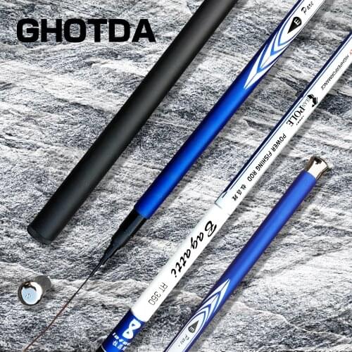 GHOTDA Carbon Fiber Telescopic Fishing Rod Ultra-light Stream Hand Carp Feeder