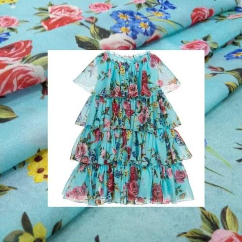 Parent-child printing fabric meter brand printing childrens clothing fabric handmade DIY polyester fabric wholesale cloth