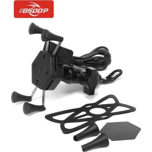 Universal Motorcycle Scooter X-Type Charger Mobile Phone Holder Bracket Usb Charging Source Navigation With Waterproof Switch