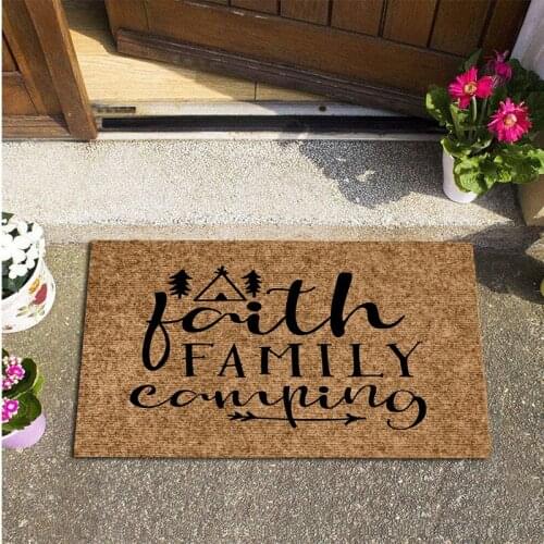 Welcome Entrance Doormat Printed Water Absorption Bath Mat Kitchen Non-Slip Carpet Indoor Outdoor Hard-Wearing Foot Pad