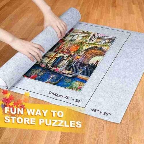 Felt Puzzles Pad Jigsaw Roll Felt Mat Playmat Accessories Puzzles Blanket For Portable Storage Bag Puzzles Pad