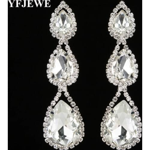 YFJEWE Fashion Brand Rhinestone Classic Crystal Earring Gold and Silver Color Bridal Wedding Jewelry Guft Drop Shipping E290
