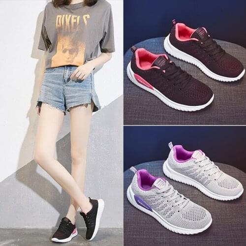 Womens shoes spring 2021 new versatile comfortable breathable fly woven thick soled casual womens shoes single shoes