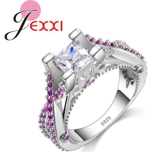 Brand New Jewerly Romantic Women Wedding Engagement Rings Fashion 925 Sterling Silver Party Ring For Lady Top Quality
