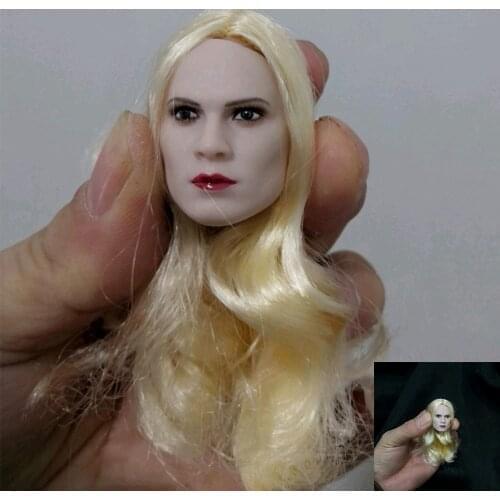 1/6 Head Sculpt Long Blonde Hair Female Soldier Hayley Atwell Head Carving Fit 12'' Action Figure Body