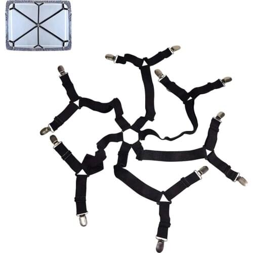 1 Pack Bed Sheet Clips, Adjustable Bed Sheet Clips, Bed Sheet Fastener, 3 Way 6 Sides 12 Clips Elastic Bed Sheets Fastener, Suit