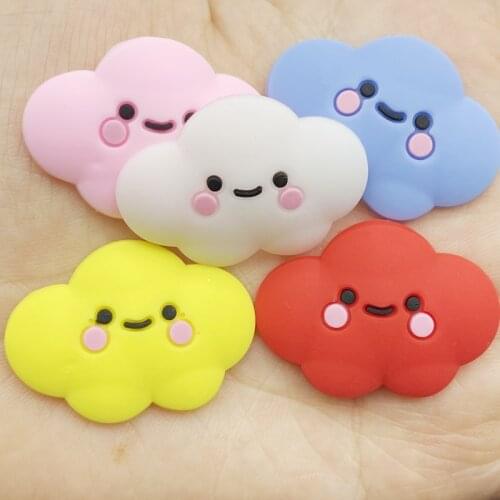 10/20pcs Cute PVC Mixed Cartoon Cloud Series Flexible Glue Flat Back DIY Scrapbook Embellishment Phone Craft Decoration G60