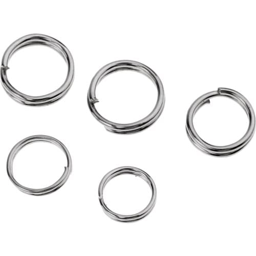 250pcs Assorted Double Split Rings Set Stainless Steel Fishing Tackle Lure Connector with Tackle Box Senuelos de pesca