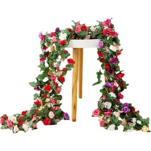 250CM Artificial Rose Flowers Garland for Wedding Arch Decor DIY Fake Plant Vine Home Room Decoration Spring Autumn Garden Decor