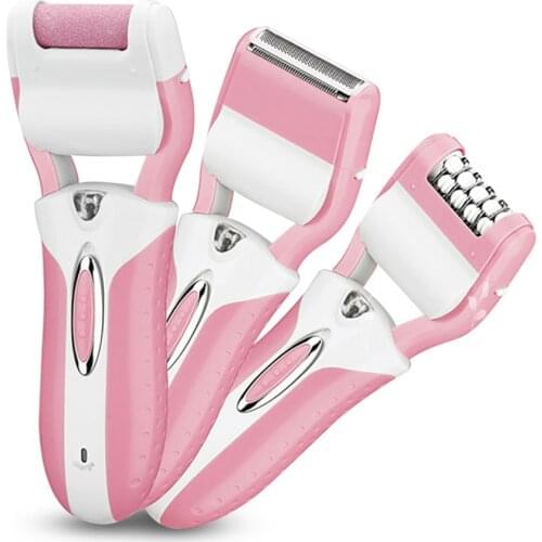 3 In 1 Electric Women Shaver Epilator Hair Removal Lady Razor Bikini Trimmer Female Shaving Depilator Foot Pedicure Care Tools