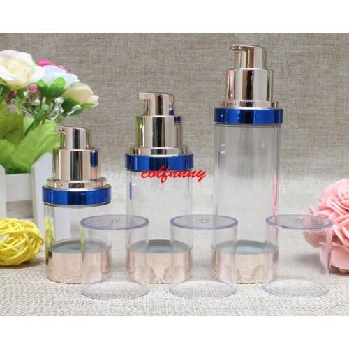 300pcs/lot Fast Shipping Refillable Bottles Portable Airless Pump Dispenser Bottle For Travel Lotion 15ml 30ml 50ml F050207