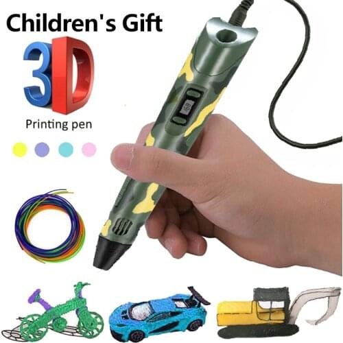 3D Pen Screen DIY 3D Printing Pen With ABS PLA Filament Creative Toy Gift 3 D Printer Pen Drawing For Kids Childrens Birthday