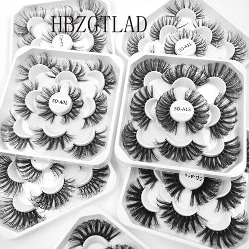 5 Pairs 25 mm 3d Mink Lashes Bulk Faux with Custom Box Wispy Natural Mink Lashes Pack Short Wholesales Natural False Eyelashes