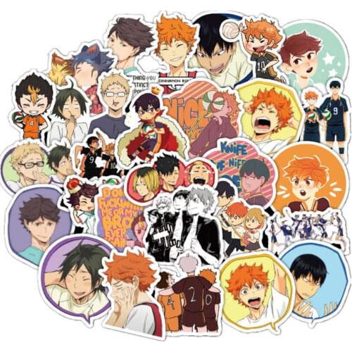 50pcs haikyuu Waterproof Stickers Cartoon Graffiti Sticker Stickers For Laptop Luggage Skateboard Phone Decals DIY Scrapbooking