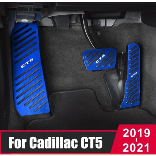 Aluminum Car Accelerator Gas Fuel Pedal Foot Rest Brake Pedal Cover Non Slip Pad For Cadillac CT5 2019 2020 2021 Accessories
