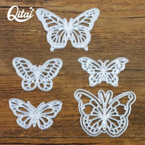 QITAI 6pcs/set butterfly Metal Cutting Dies for DIY Scrapbooking Album Paper Cards Decorative Crafts Embossing Die Cuts MD125