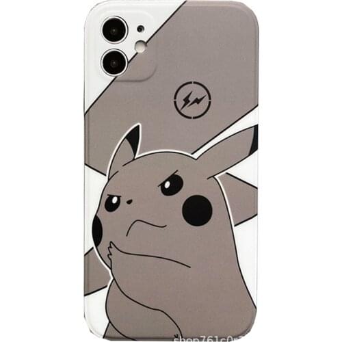 Pokemon Phone Case Cover for IPhone7 8 7plus 8plus X Xs XR Xsmax 11 11pro 11pro Max 12mini 12 12pro 12promax White Grey Pikachu