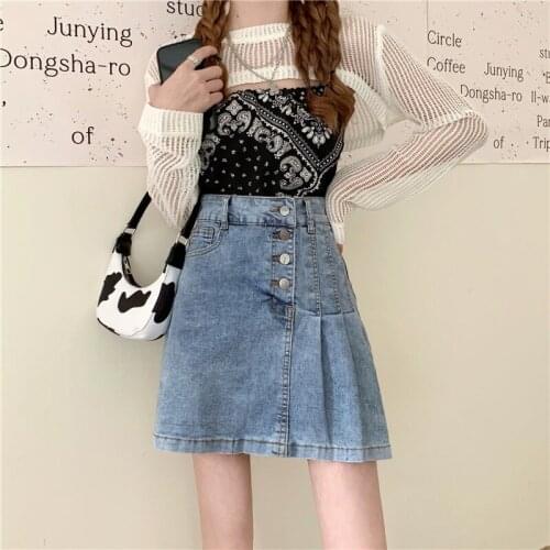 Cheap wholesale 2021 spring summer autumn new fashion casual sexy women Skirt woman female OL mini skirt denim skirt Vy3610