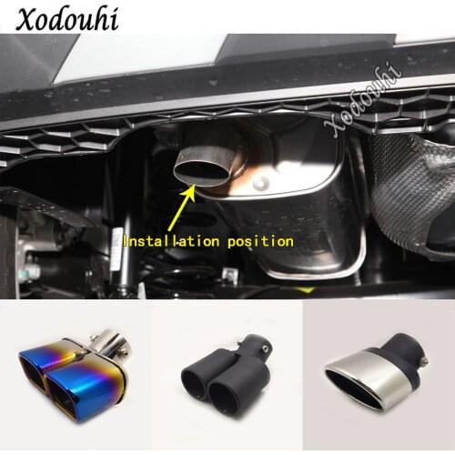 For Volkswagen VW T-cross Tcross 2018 2019 2020 Car Cover Muffler Exterior End Pipe Dedicate Exhaust Tip Tail Outlet Vent Parts