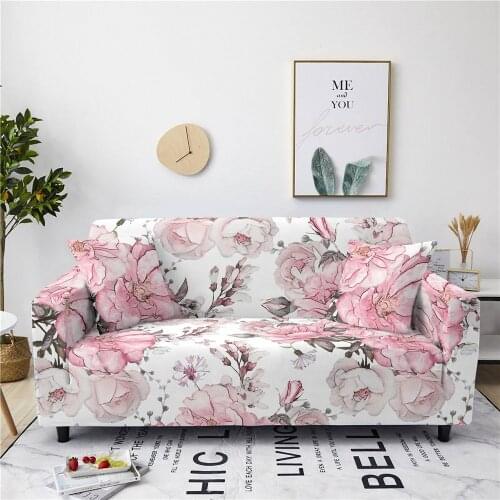 Floral Stretch Sofa Slipcovers 1/2/3/4 Seat Flowers Sectional Elastic Sofa Cover for Living Room L Shape Anti-slip Couch Cover