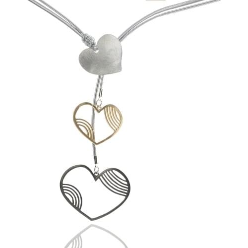European and American Fashion Jewelry Love Peach Heart Pendant Necklace Lady Temperament Long Chain Gift
