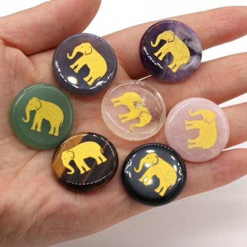 7pcs Natural Stone Loose Beads Round Cat Eye Stone Heavenly Book Divination Making for Charm Jewelry Gifts for Women Size 25mm