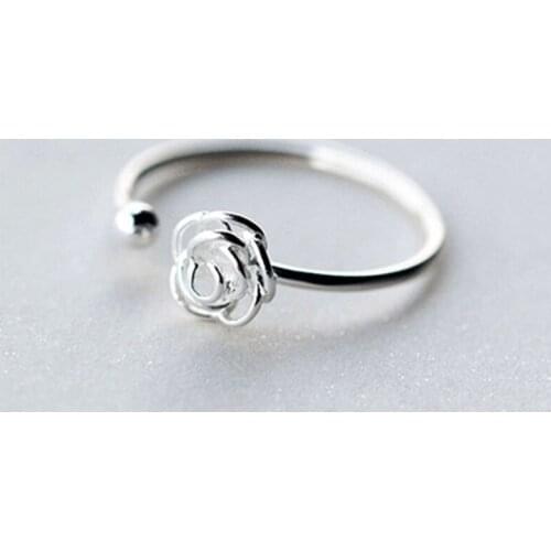 Bohemian Vintage Silver Color Rose Flower Rings for Women Wedding Trendy Jewelry Minimalist Adjustable Open Rings Anillos 2021
