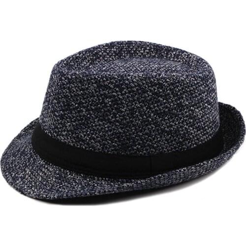 Fibonacci British Style Classic Knit Fedoras Autumn Winter Small Jazz Hat Trilby Bowler Hats for Women Men Jewish Hat