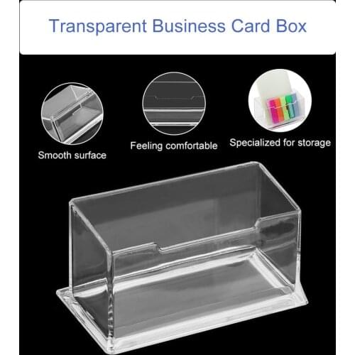 1 Pcs Clear Desk Shelf Box Storage Display Stand Acrylic Plastic Transparent Desktop Business Card Holder Place Card Holder