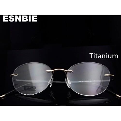 Titanium Small Round Frame Glasses Men Ultralight Rimless Women Prescription Eyeglasses Frame Myopia Vintage Frameless Spectacle