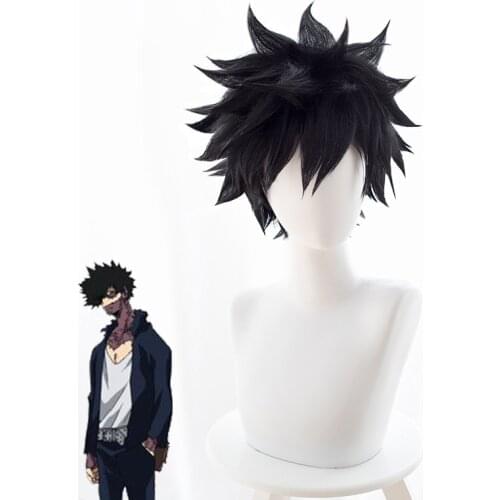 Anime My Hero Academia Wigs Dabi Wig Boku no Hero Academia Short Black Synthetic Hair Cosplay Wig + Wig Cap