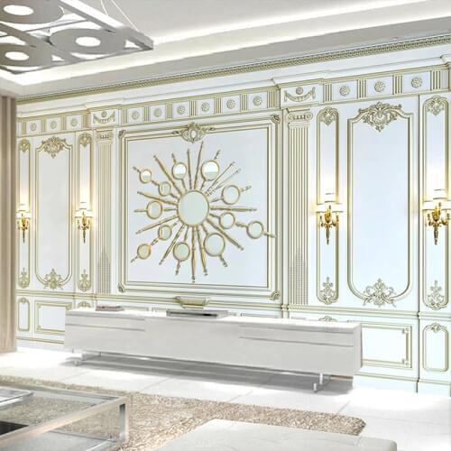 Custom Mural Wallpaper Waterproof Self-adhesive Sticker Wall Decals European Style Living Room Sofa Bedroom TV Background Decor