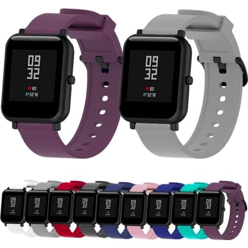 20mm Silicone Watch Band For Xiaomi Huami Amazfit Bip S Strap Wristband Bracelet Sport for Amazfit Bip GTS GTR 42mm Watchband