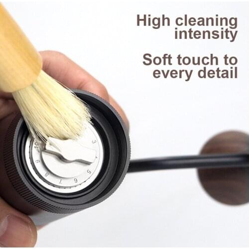 Powder brush grinder coffee Grinder cleaning brush wooden handle cleaning bristles brush
