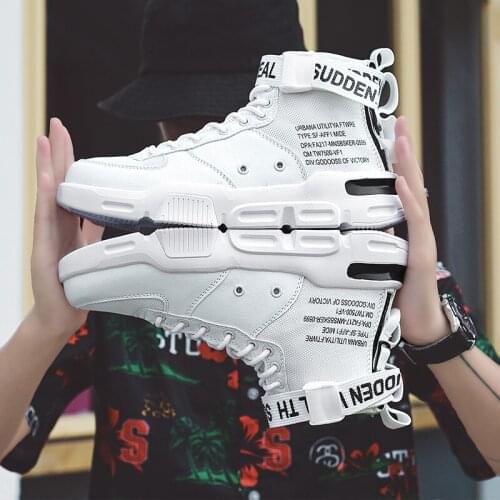 Sooneeya New Stylish High Top Men Sneakers Lace-up Casual Shoes for Male Comfortable Outdoors Fitness Training Jogging Footwear