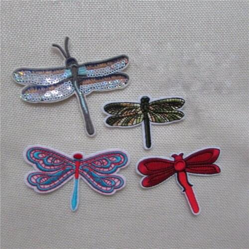 Brand new different style New Dragonfly Patches Iron On Or Sew Fabric Sticker For Clothes Badge Embroidered Appliques DIY