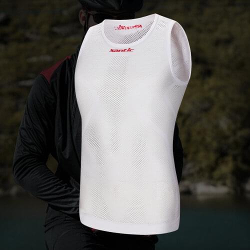 Santic Cycling Vest Cycling TopTight Cycling Base Layer Summer Jersey MTB Road Bike Bicycle Vest Running Sport Asian size