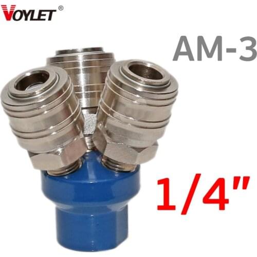 Voylet Pneumatic Fitting AM-3 1/4 "quick Coupler for Pump Tool Coupler Manifold Multi Splitter