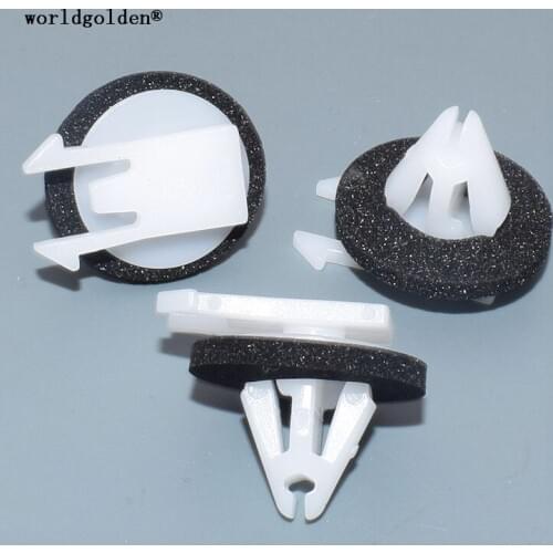 Worldgolden 100pcs auto fasteners taillight Baffler Rocker Panel Retaining Clip for GM 11611375