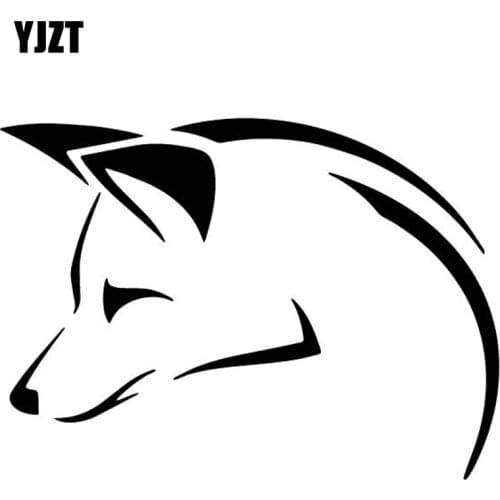 YJZT 15.4CM*11.2CM Fox Head Creative Decorate Car Stickers Body Of Car Vinyl Decal Black/Silver C4-1701