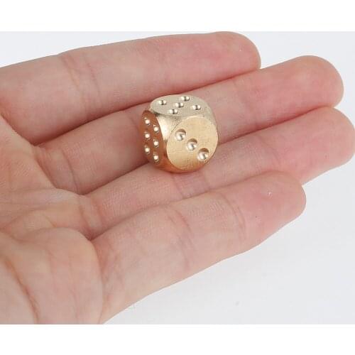 1 PC Gold Metal Funny Dice Standard Six Sided Decider Board Game Acessorios 13mm