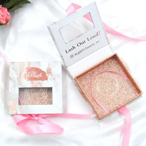 100pcs customize square eyelashes box with ribbon outside Elegant personalization high quality lashes box with DHL/UPS free ship