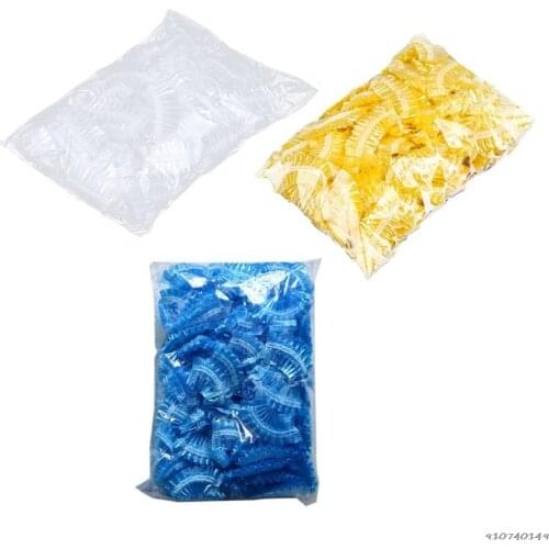 100Pcs Thickened Disposable Plastic Waterproof Ear Protector Cover Cap Salon Hairdressing Dye Shield Earmuffs Shower Tool 193E