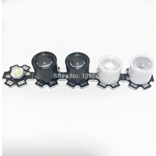 15/ 45 Degree IR LED LENS Reflector Collimator 14.5mm with Black White Holder For 1W 3W 5W High Power Star LED Lamp Light