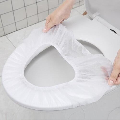 5pcs Disposable Toilet Seat Cover Mat Travel Hotel Sanitary Safe Non-woven Fabric Portable Toilet Pad Bathroom Accessories