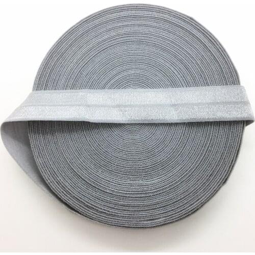 5yards/lot 5/8" 15mm Gray Multirole Fold Over Elastic Spandex Satin Band Ties Hair Accessories Lace Trim Sewing Notion